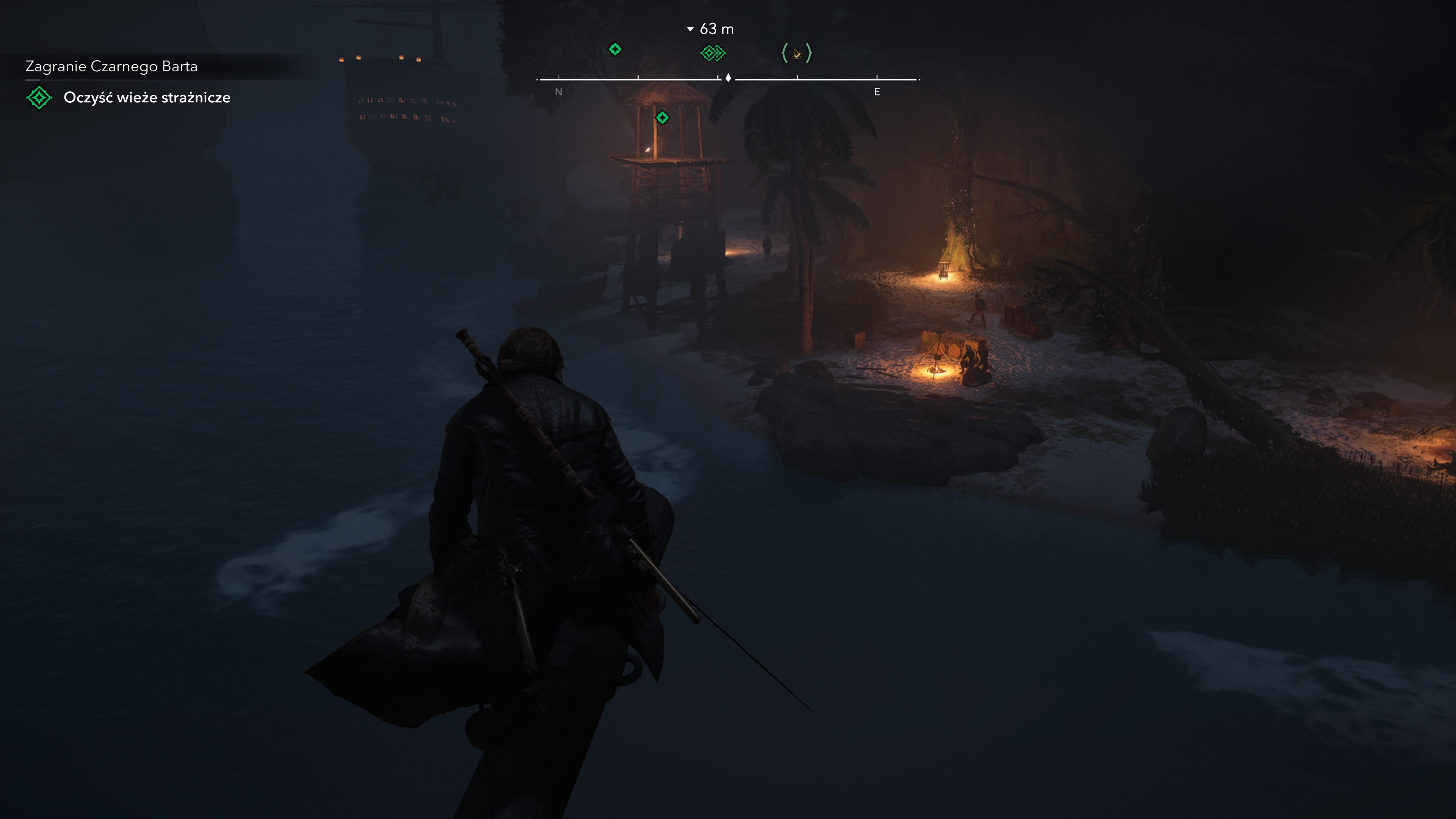 Assassin's Creed Black Flag Resynced - Zagranie Czarnego Barta: portugalski okręt, bandera, Nosso Senhor