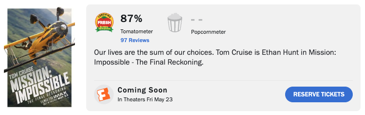 Mission: Impossible - The Final Reckoning oceny