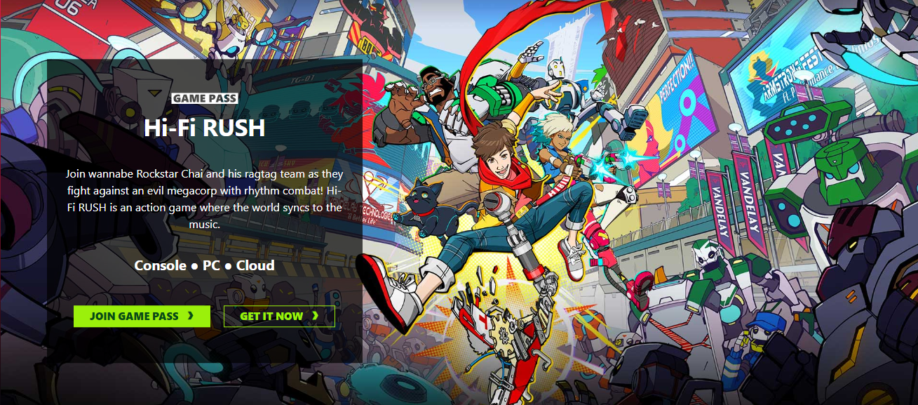 Hola Fi Rush Página de Microsoft
