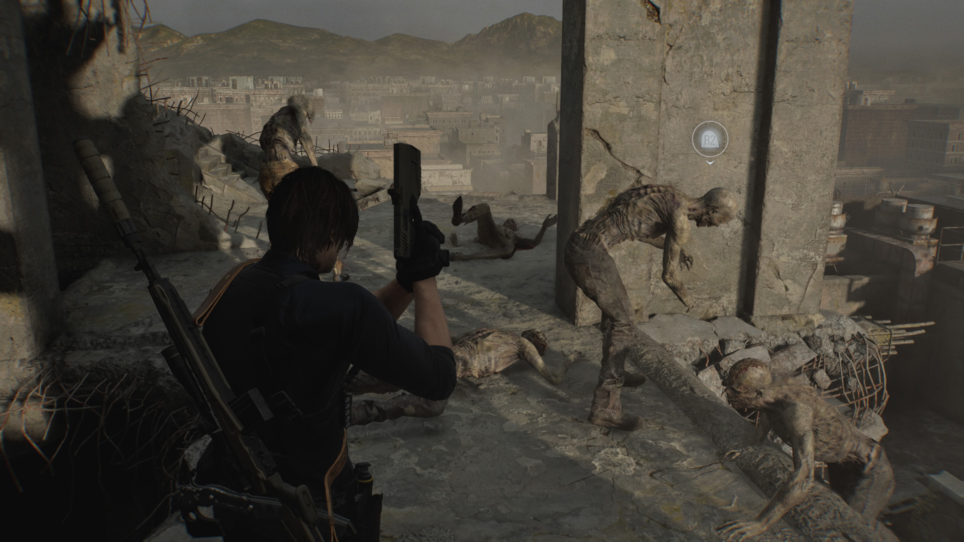 Resident Evil Requiem - Leon: Wieża Willisa, przekaźnik, szyby, winda, brama, detonator, motocykl, psy Victora