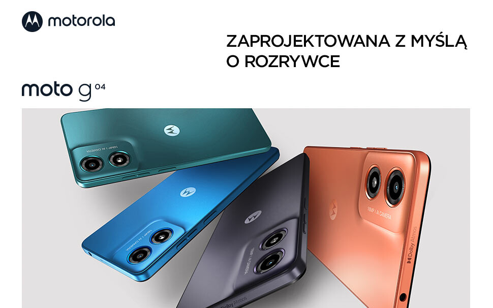 Wyśmienite w cenie 359 złotych smartfony Moto G04 z 8/128 GB, 90 Hz czy 5000 mAh (2 kolory)
