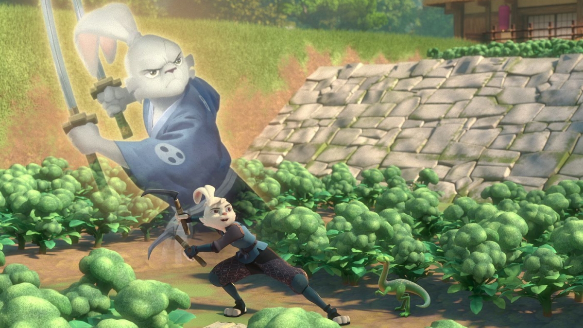 Królik samuraj: kroniki Usagiego (2022) – recenzja i opinia o serialu [Netflix]. Główny bohater w trakcie treningu