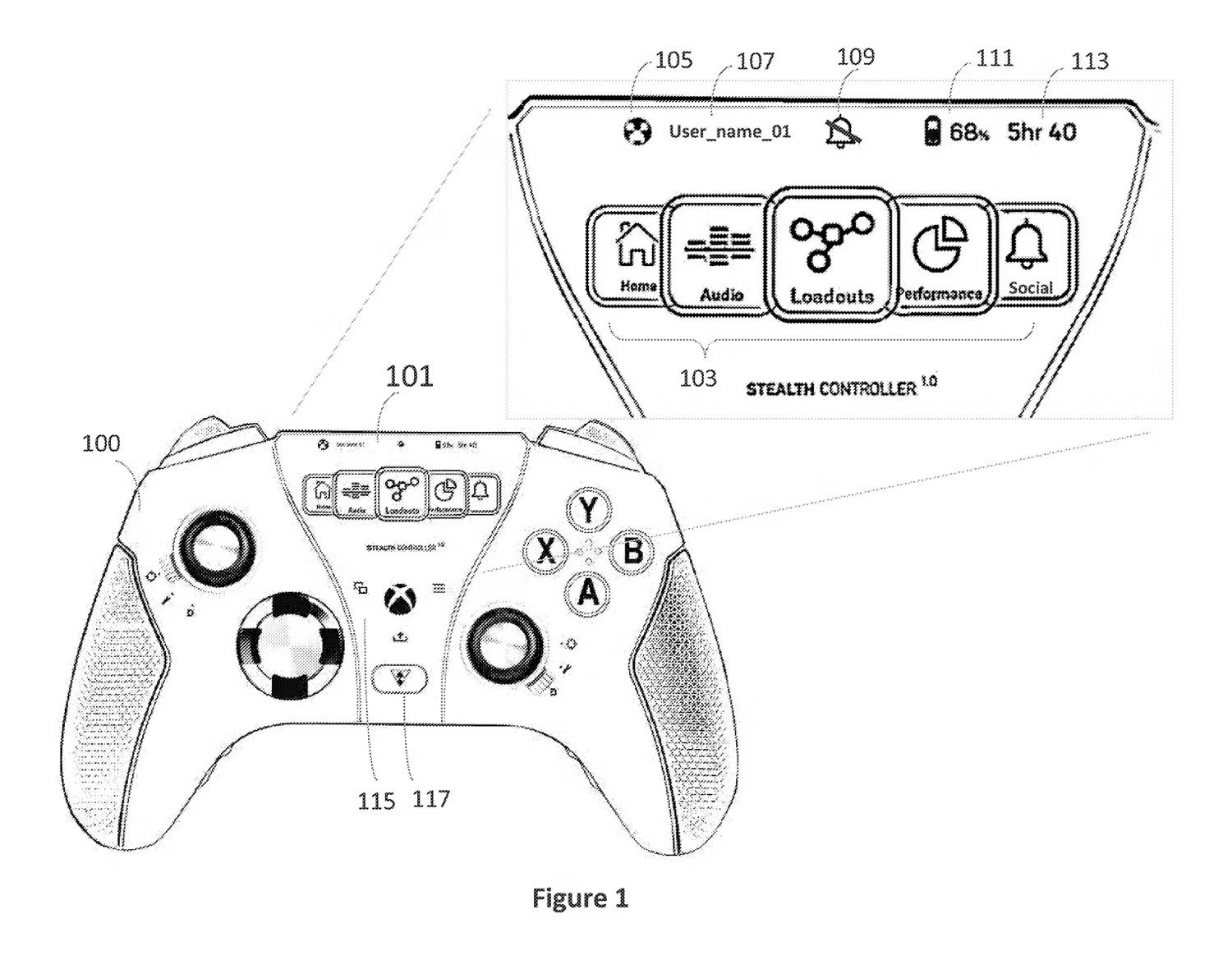 Xbox kontroler z ekranem