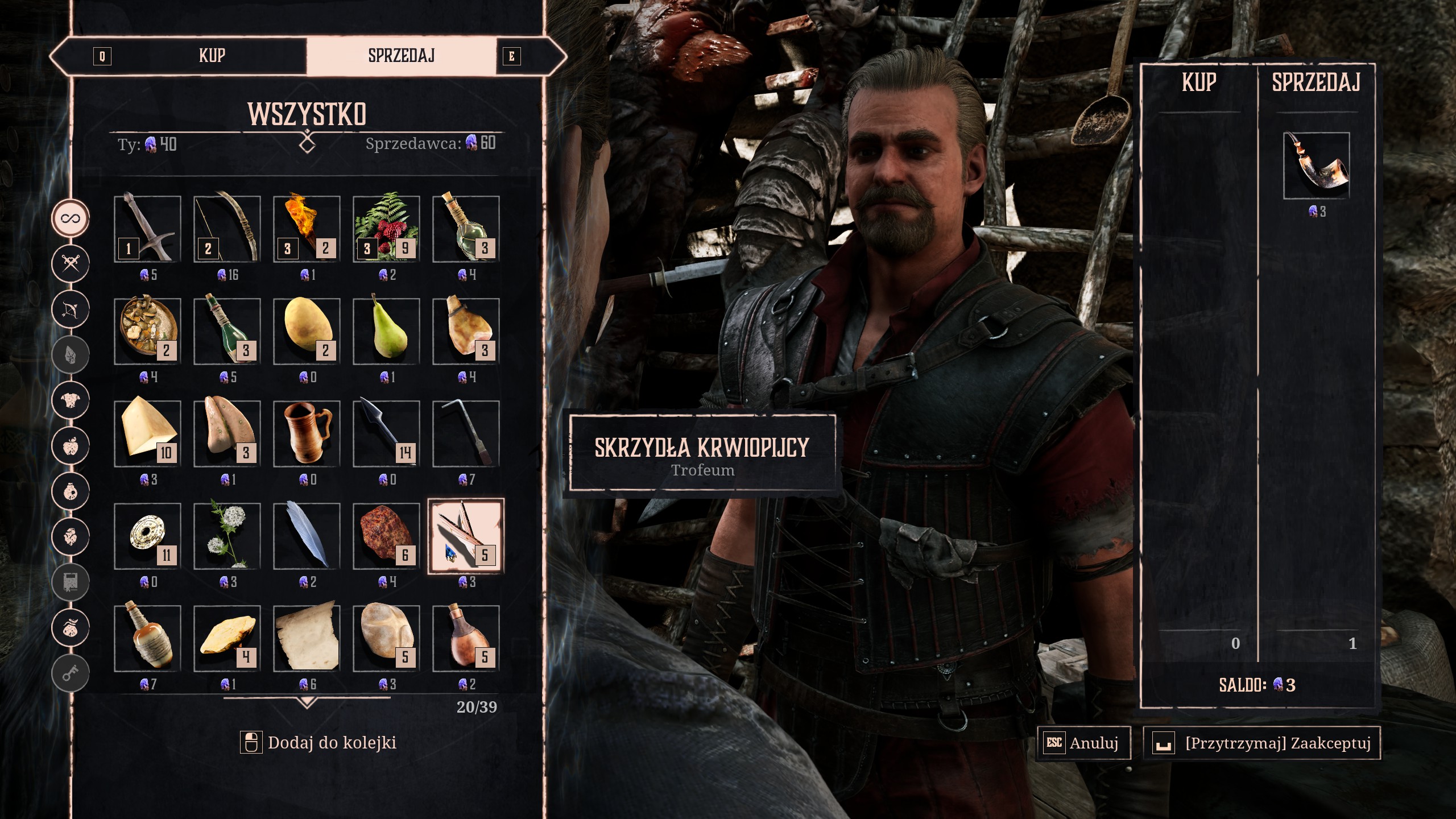 Gothic 1 Remake - Handel, kupcy, trofea, spadek wartości, transakcje, sprzedaż i kupowanie, jak zarobić?