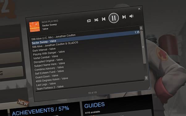 Słuchaj muzyki w trakcie grania - Steam otrzymał odtwarzacz muzyki