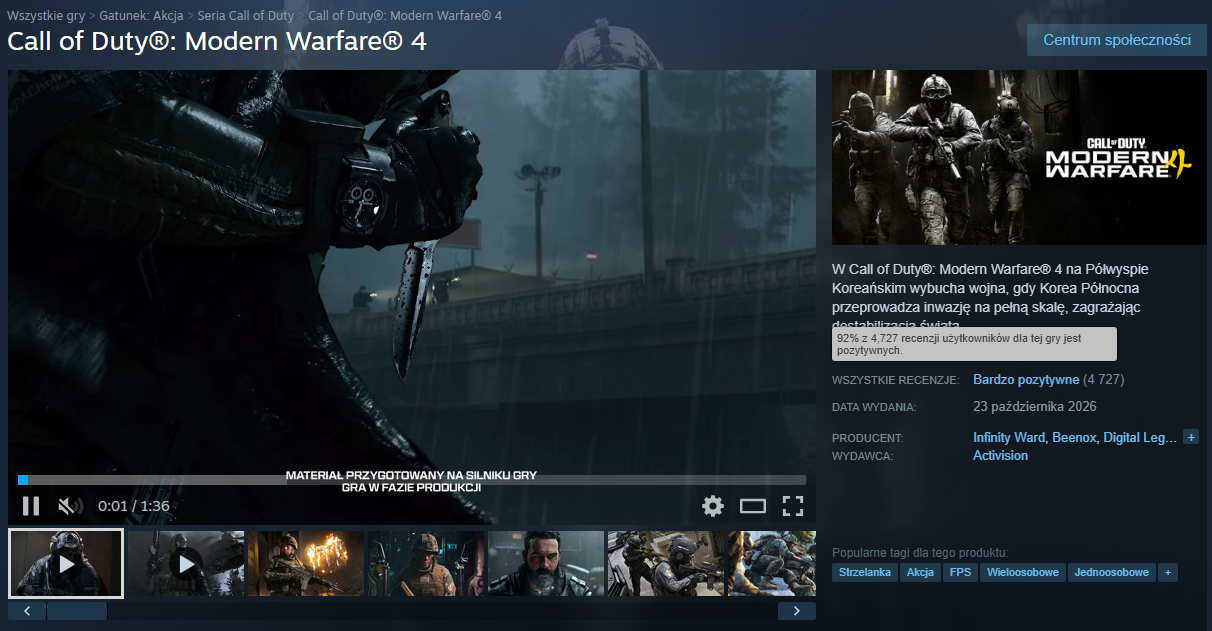 Nie znikają pochwały Modern Warfare 4: "najlepsza kampania fabularna w historii serii"