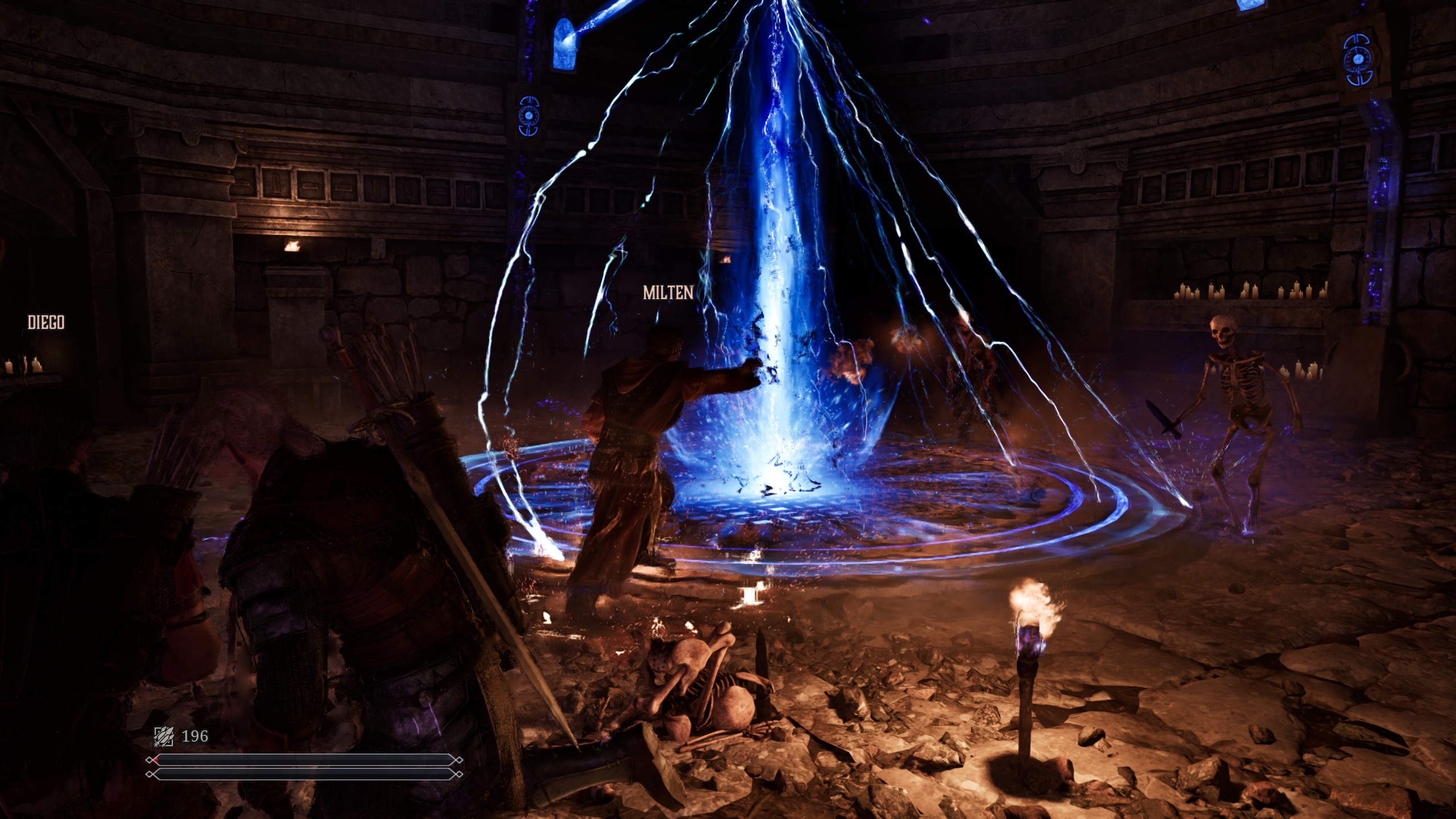 Gothic 1 Remake - Kamień ogniskujący pod kamiennym kręgiem: krypta, szkielety, płaskorzeźby