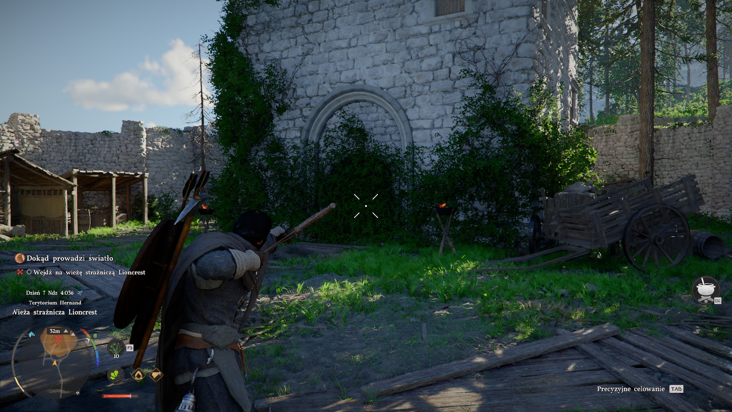 Crimson Desert - Dokąd prowadzi światło: wieża, wyzwalanie regionu, trawa