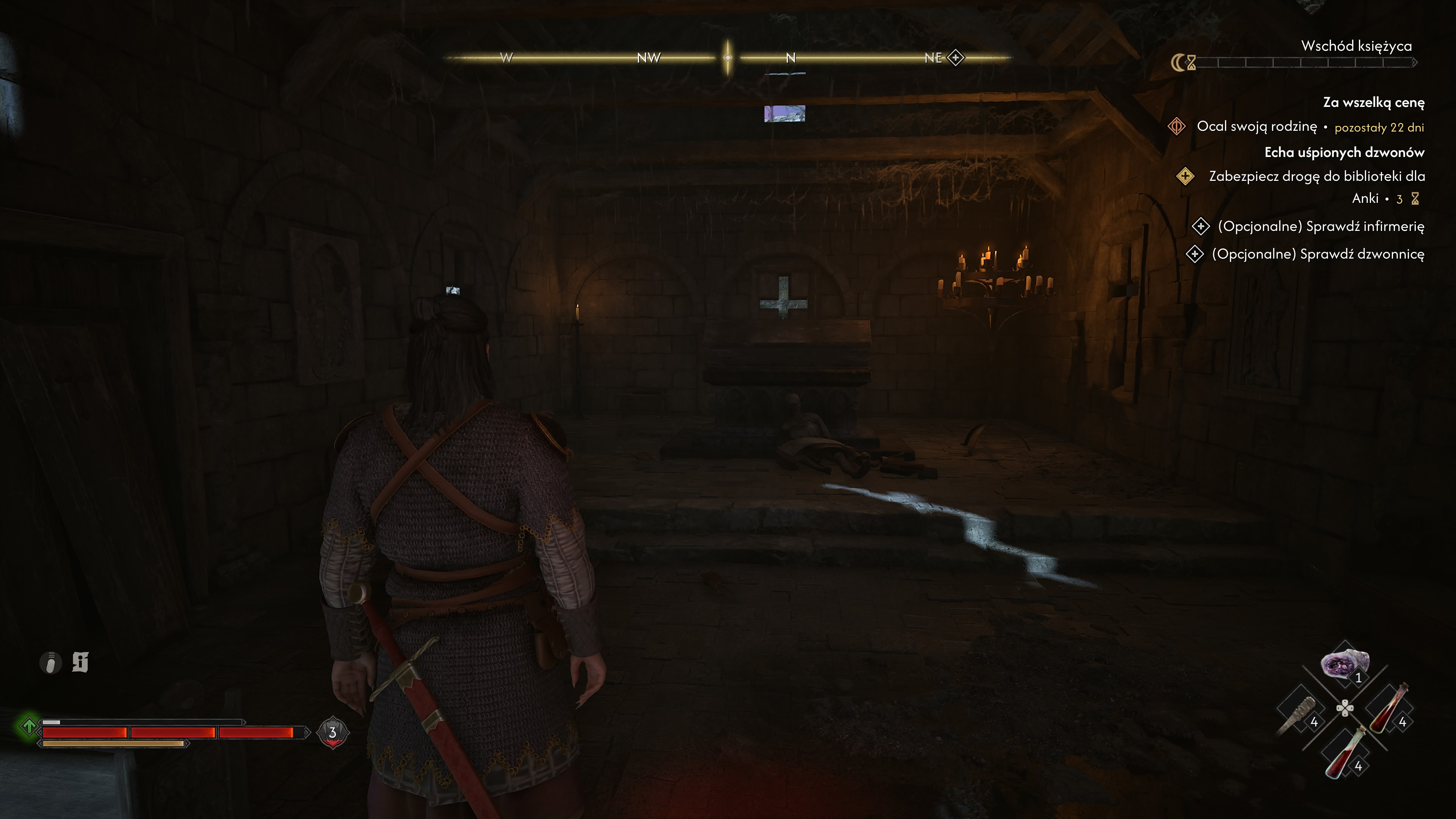 The Blood of Dawnwalker - Echa uśpionych dzwonów: Anca, klasztor, Leonica, biblioteka, kaplica, dzwonnica, infimeria, klucze, katakumby