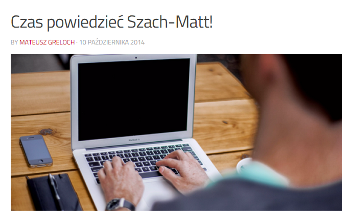 Znalazłem swój nowy kąt - Szach Matt!