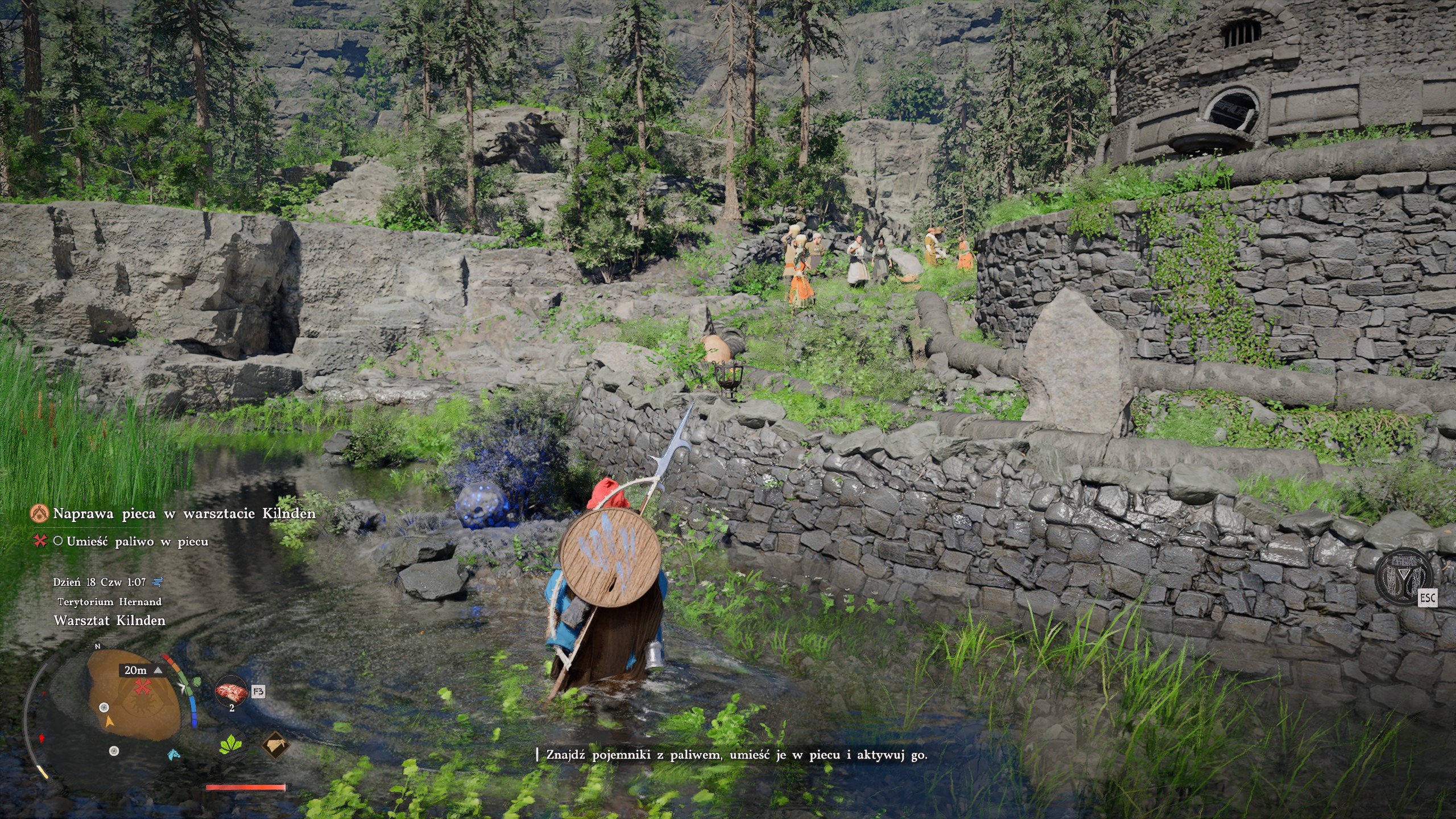 Crimson Desert - Warsztat Klinden: Grimnir, naprawa pieca, pradawny generator, odłączony, rozmontowany, paliwo