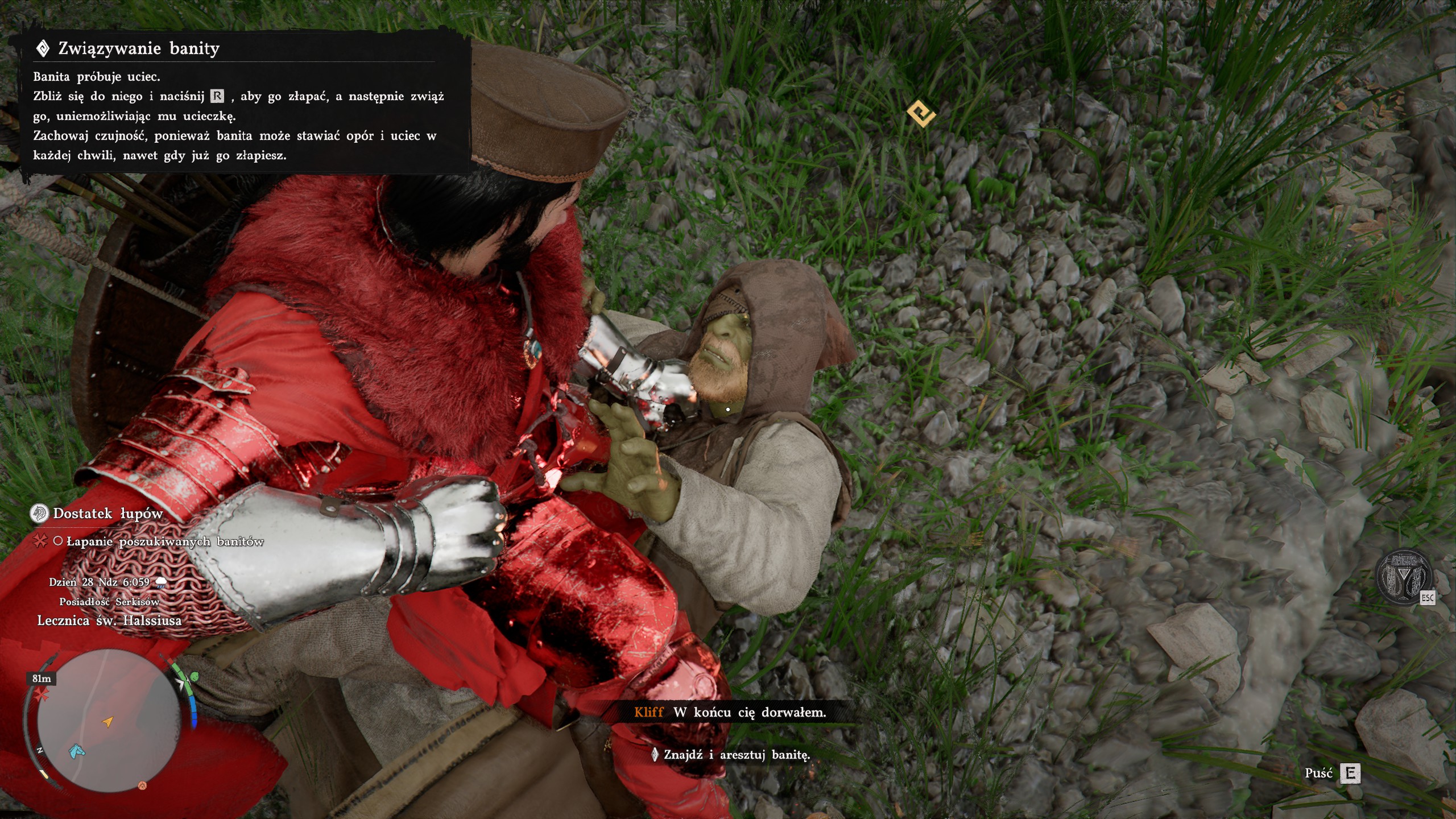 Crimson Desert - Twarz z listu gończego, dostatek z łupów: Ulzok, lecznica, bandyta