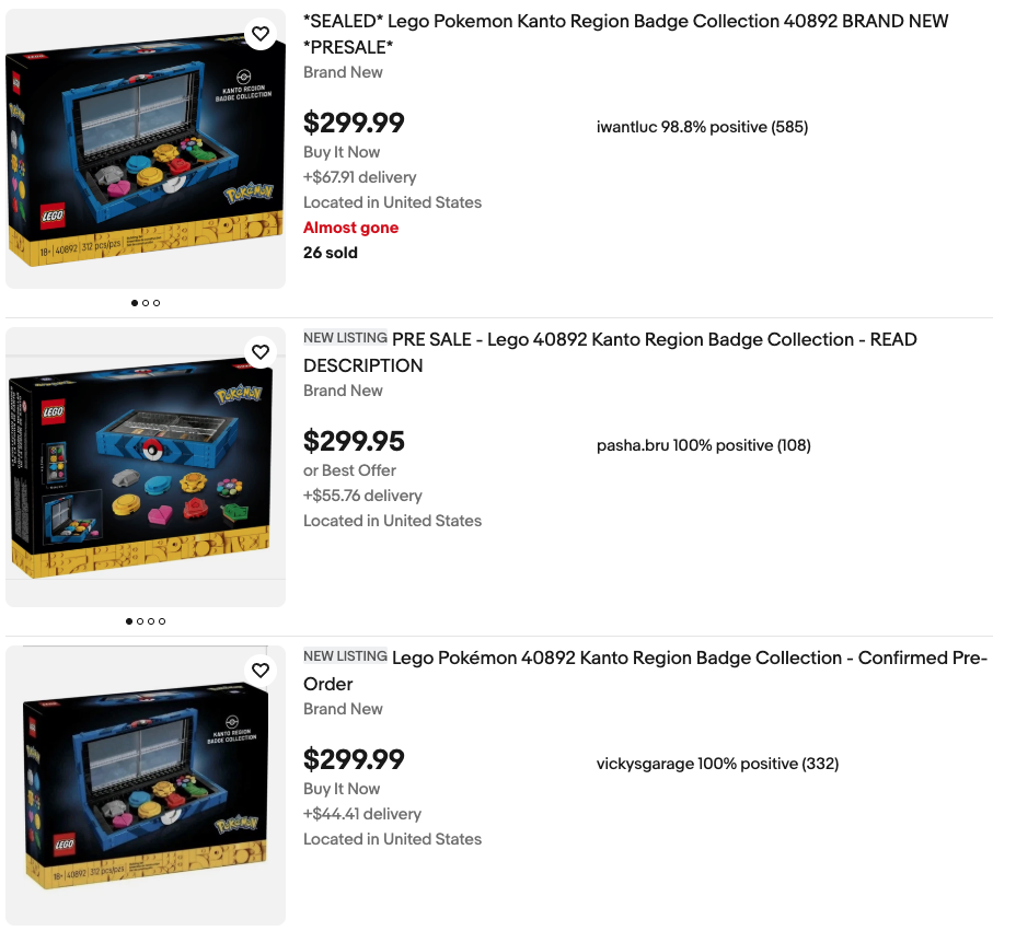 LEGO Pokemon Kanto Badge Collection