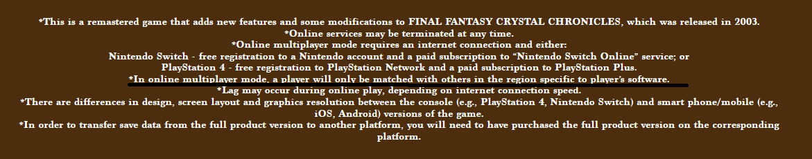 Final Fantasy Crystal Chronicles: Remastered Edition. Tryb wieloosobowy z blokadą regionalną