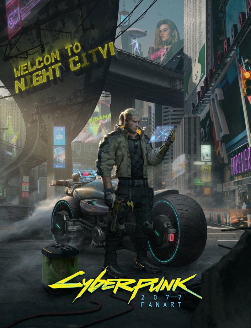 Wiedźmin x Cyberpunk 2077 na klimatycznych grafikach. To połączenie zachwyca