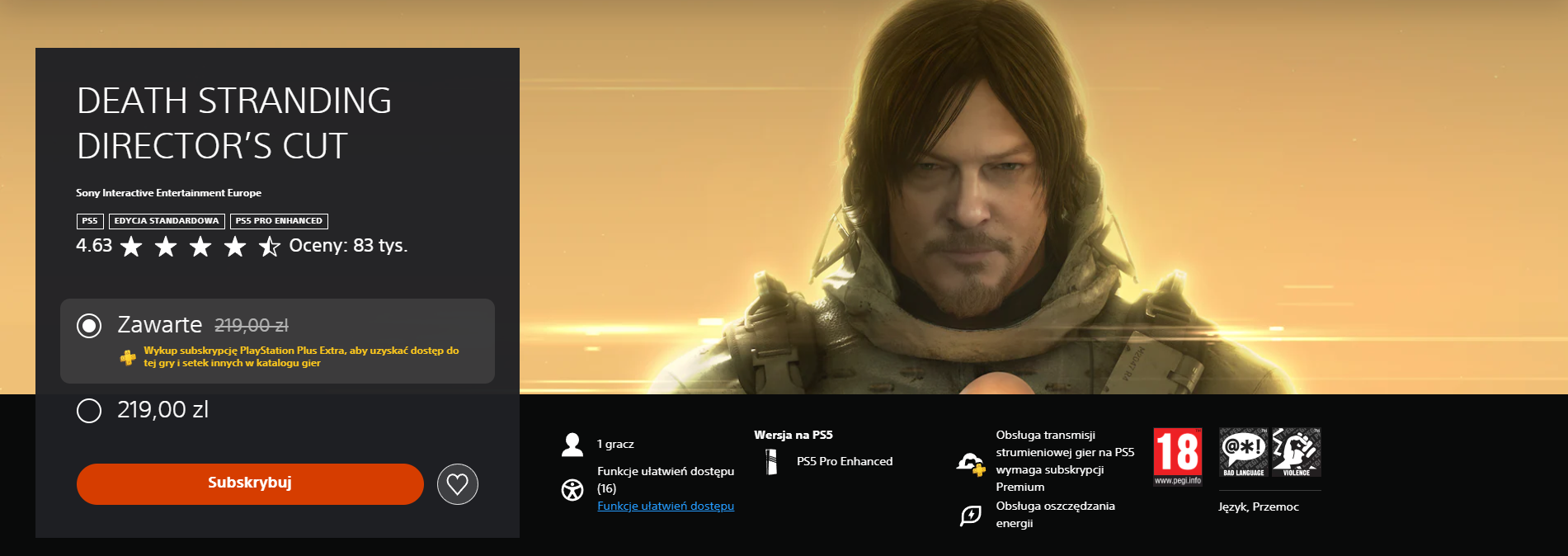 Death Stranding: Director's Cut PS5 Pro Enhanced + Power Saver