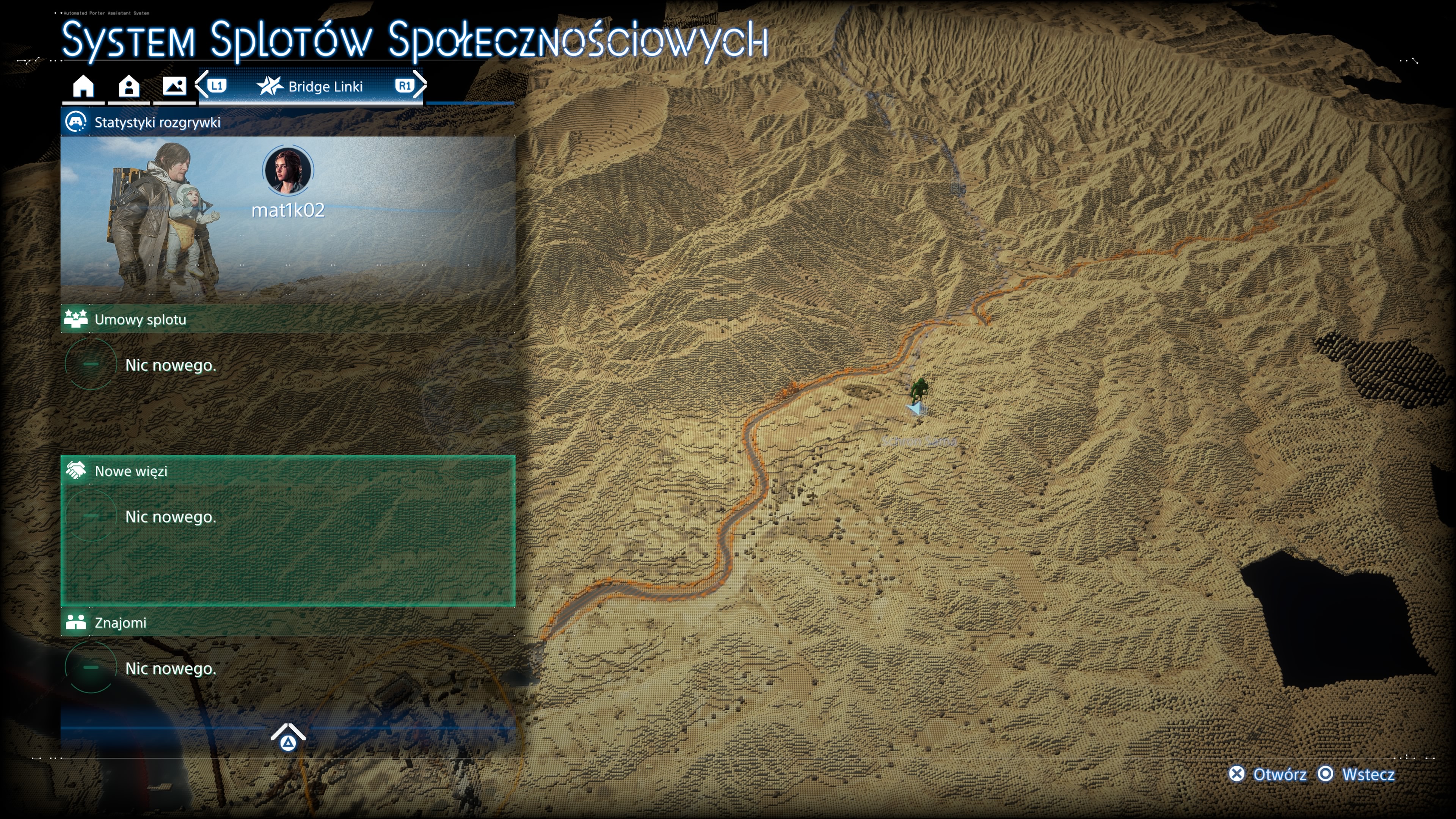 Death Stranding 2 - System splotów społecznościowych (SSS), lajki, profil, statystyki, sploty i więzi