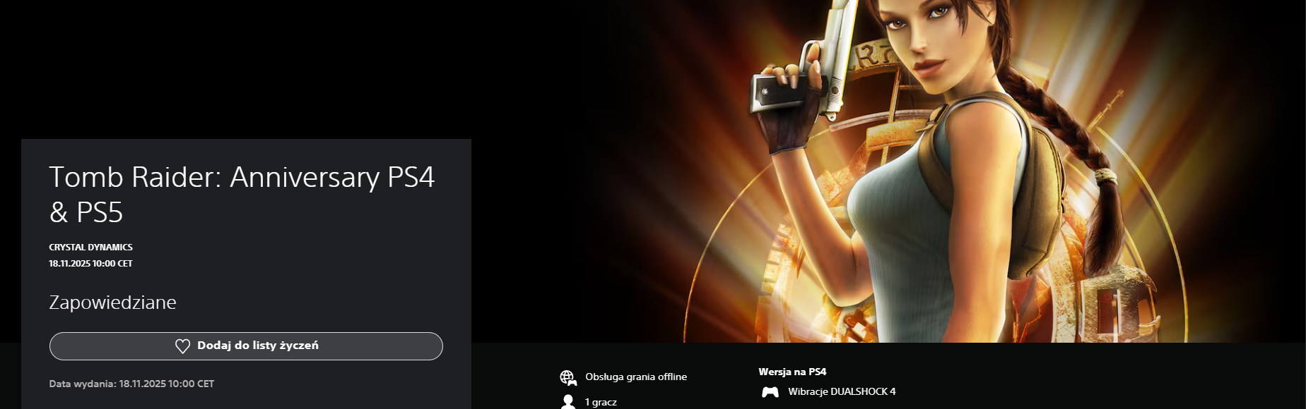 Tomb Raider: Anniversary w listopadzie na PlayStation Store