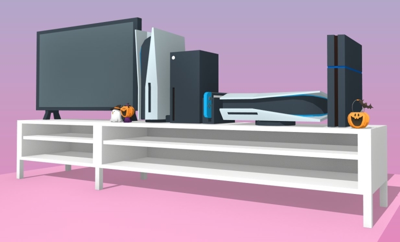 PS5 i Xbox Series X w salonie. Grafiki pokazują rozmiar konsol nowej generacji