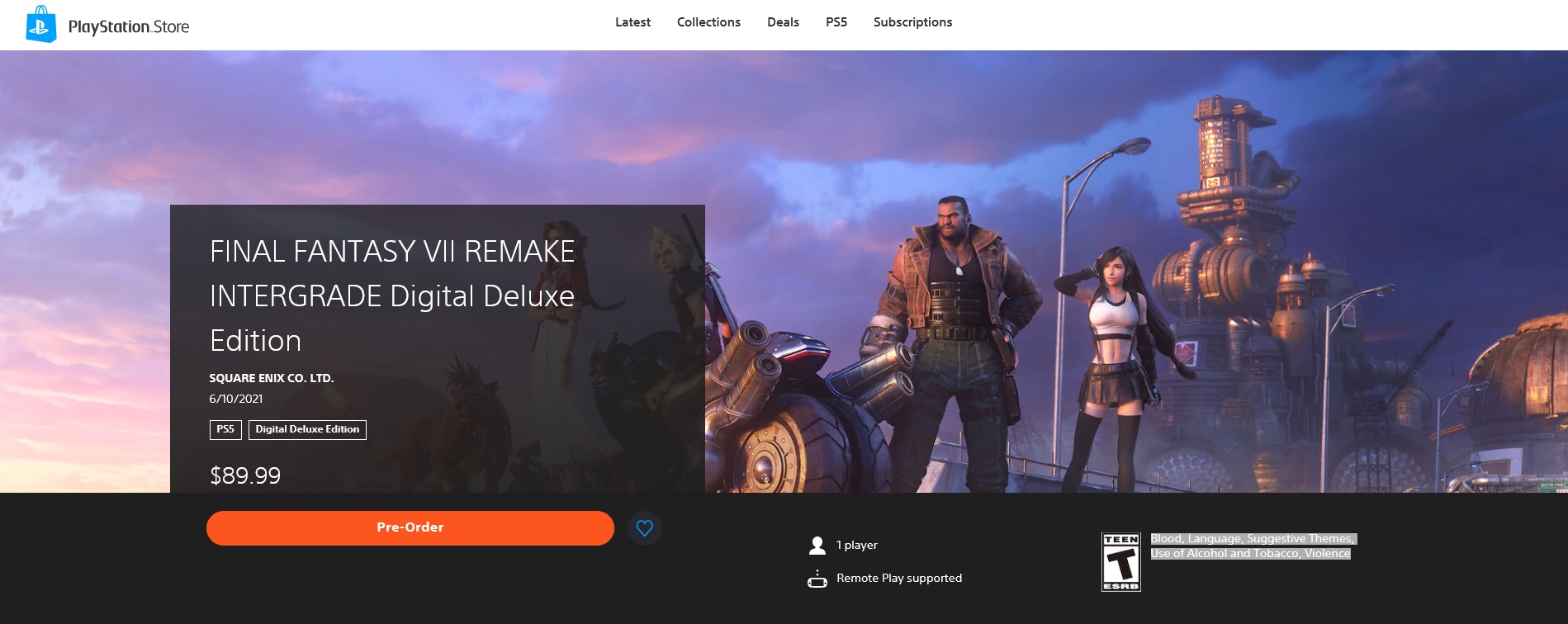 Final Fantasy VII Remake Intergrade może być bardziej brutalne. Ocena ESRB potwierdza występowanie krwi