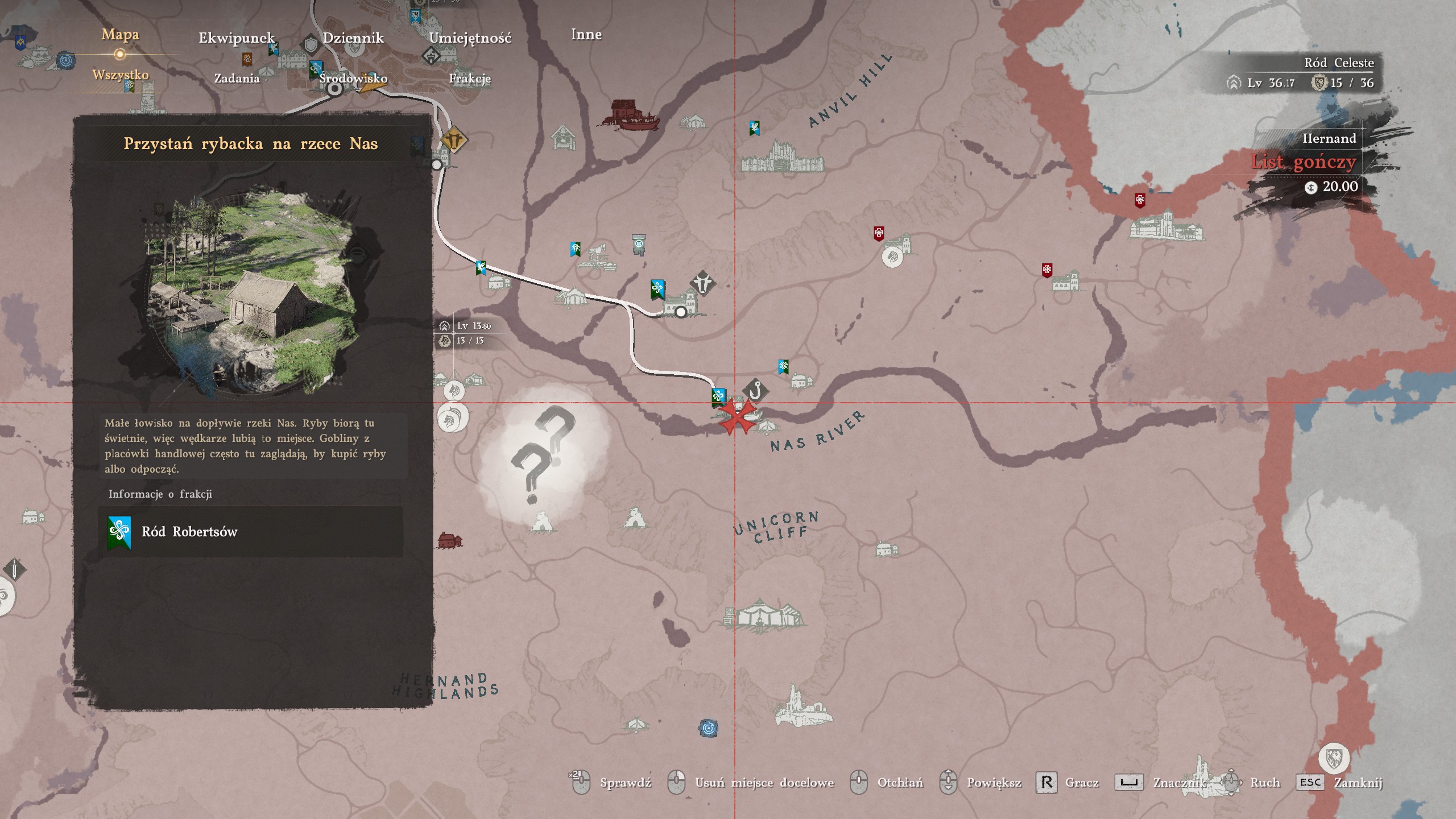 Crimson Desert - Bogini obfitości: rzeka Nas, posąg, przystań rybacka