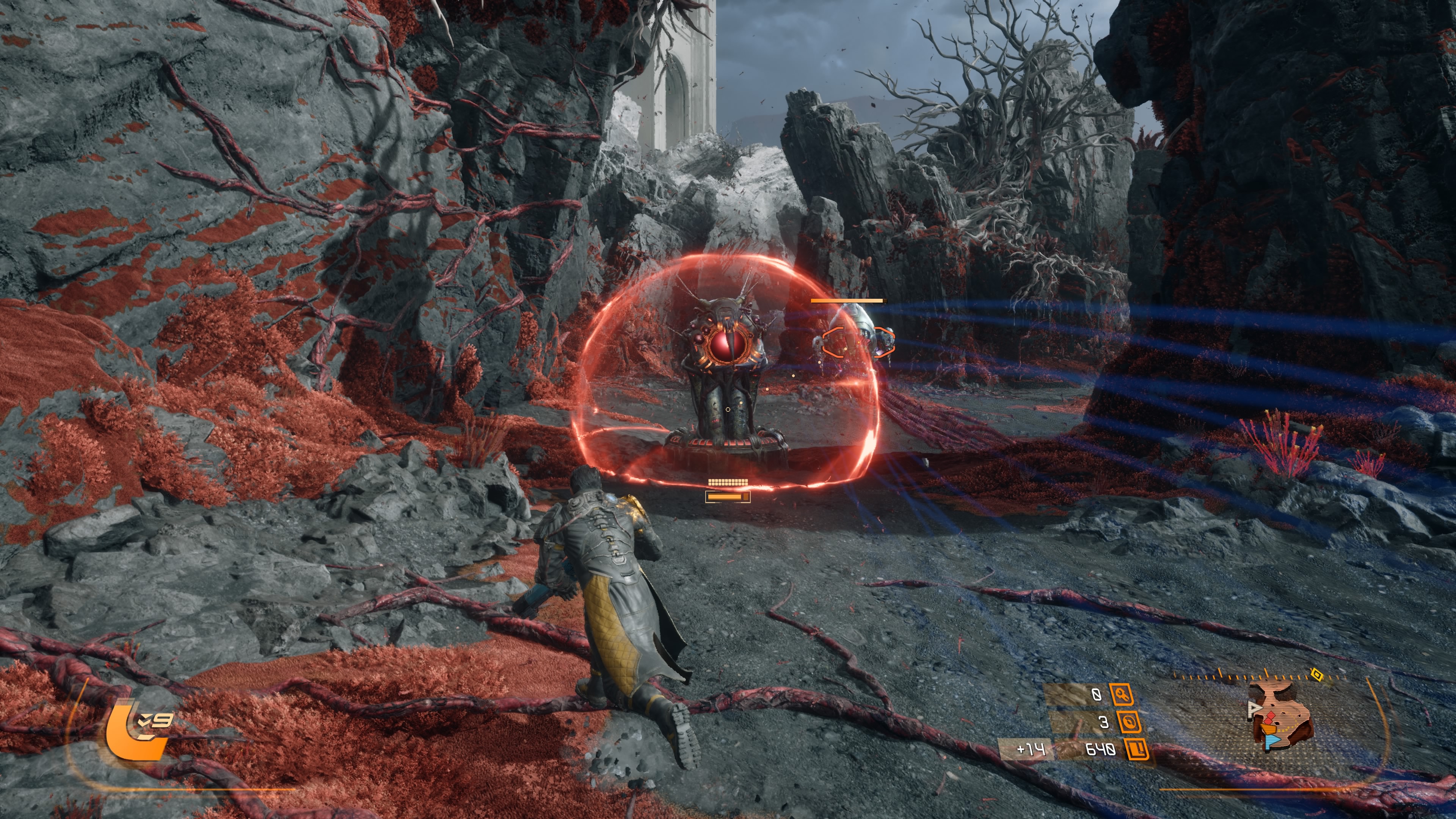 Saros - Niebieskie, czerwone, żółte pociski, linie i kule: jak ich unikać tarczą, odskokiem