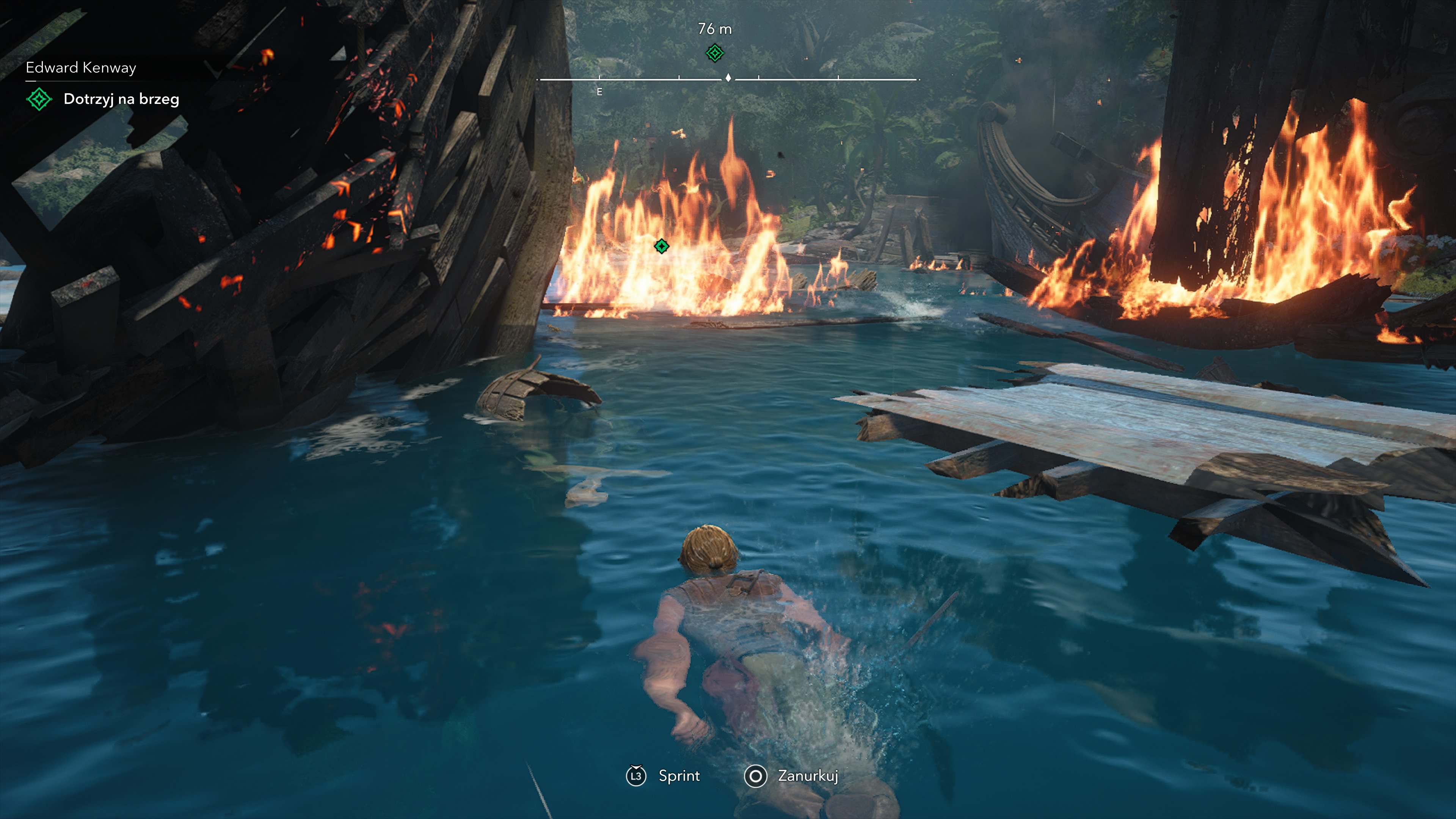 Assassin's Creed Black Flag Resynced - Edward Kenway: statek, brzeg, Asasyn Duncan, kupiec Stede