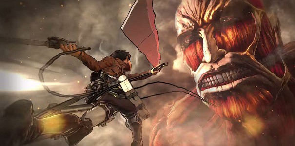 Walka potężnym tytanem na materiale z Attack on Titan: Wings of Freedom