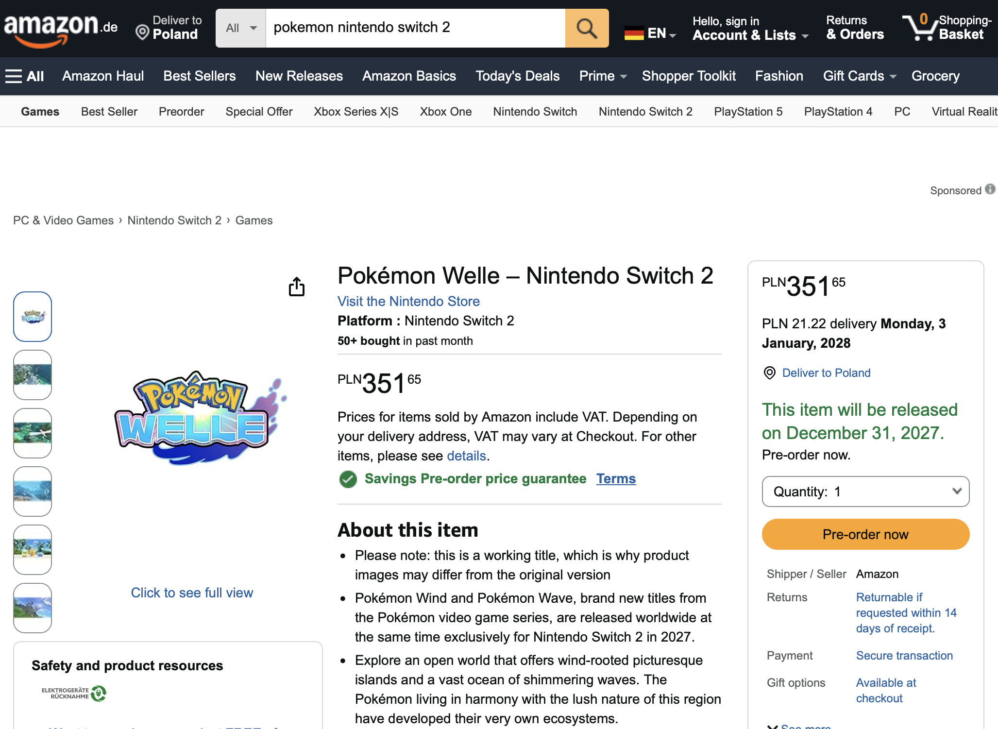 Pokemon Winds & Waves / Amazon