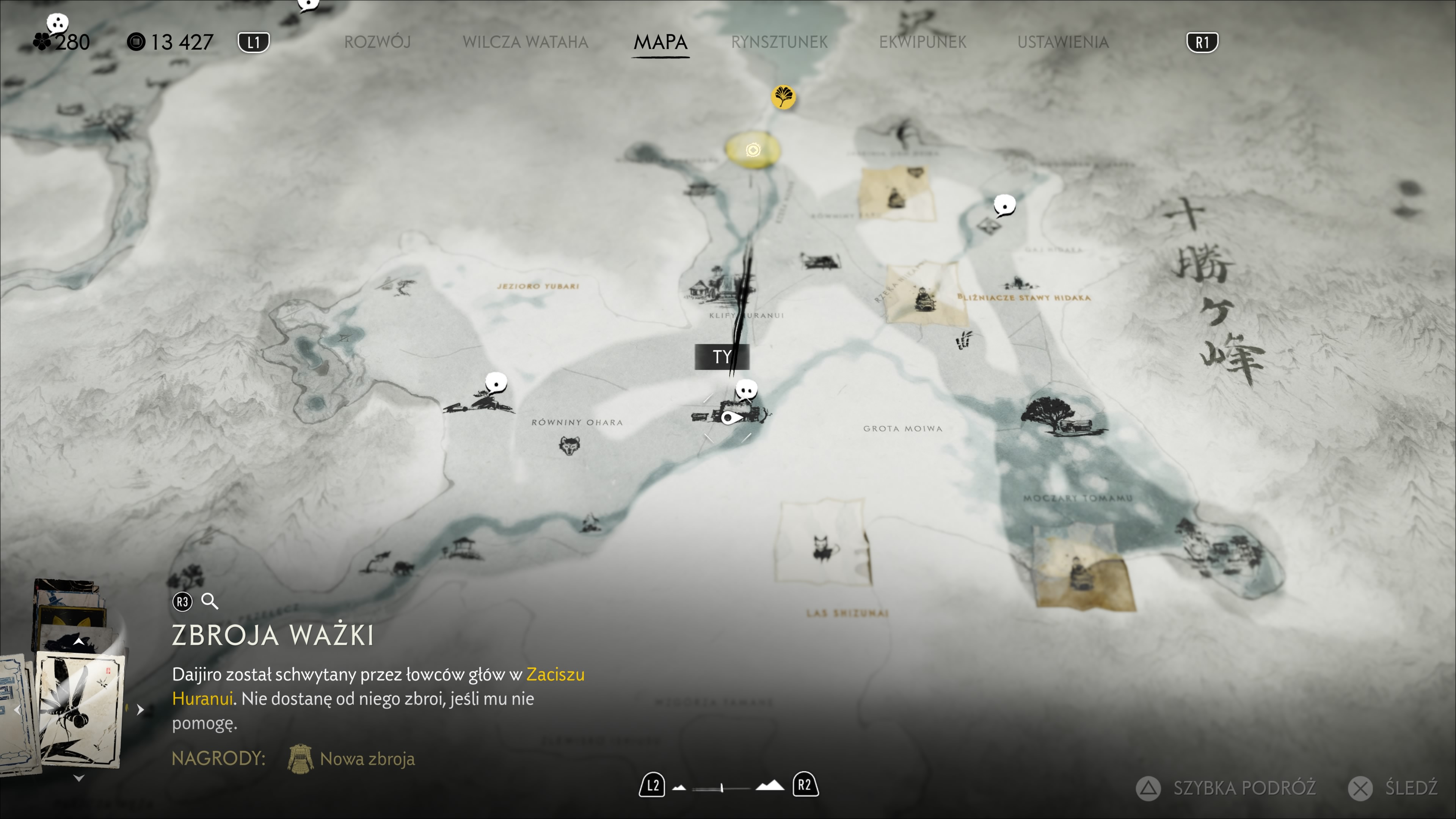 Ghost of Yotei - Łańcuch Tokachi: Stojaki bambusowe do przecinania, siła duchowa