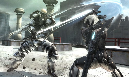 Raiden ściera się z potężnym bossem