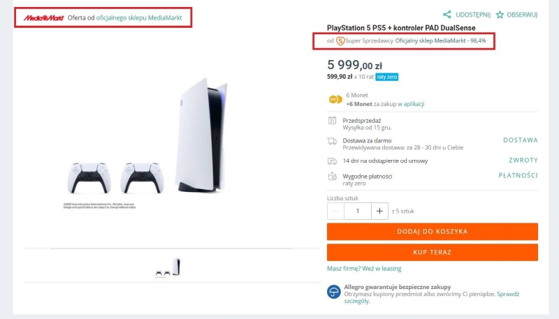 PS5 za 5999 zł nawet w oficjalnym sklepie [Aktualizacja #1]