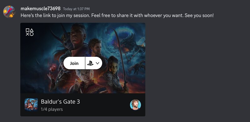 Zaproszenia PlayStation na Discord
