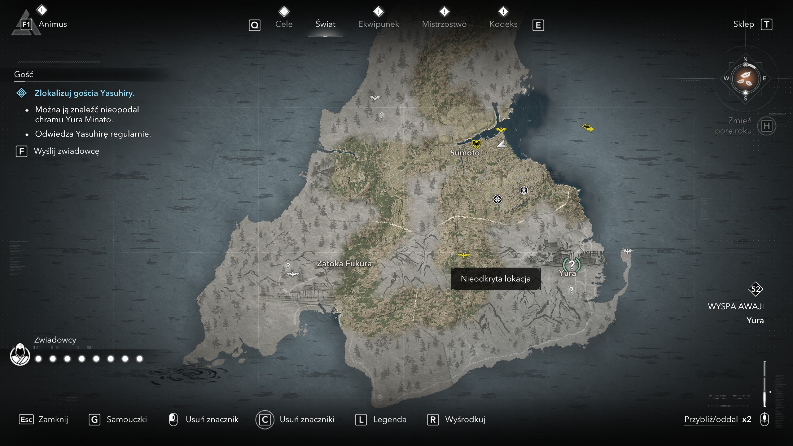 Assassin's Creed Shadows - Złapać szpiega, Gość: dom, chram Yura