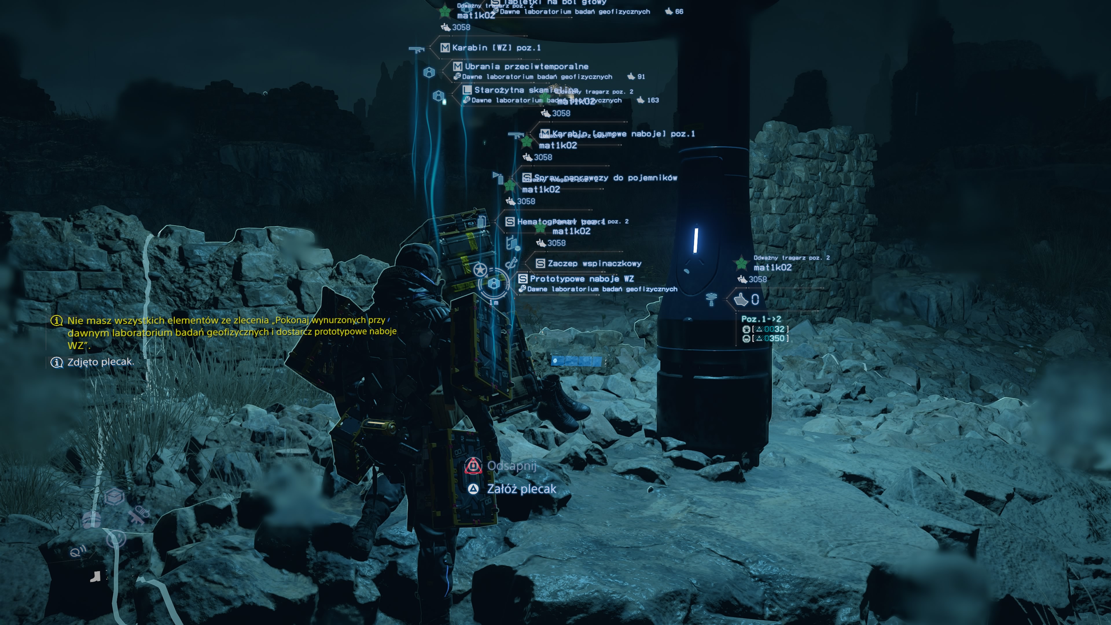 Death Stranding 2 - Schron temporalny: przeczekanie deszczu, naprawa, odpoczynek
