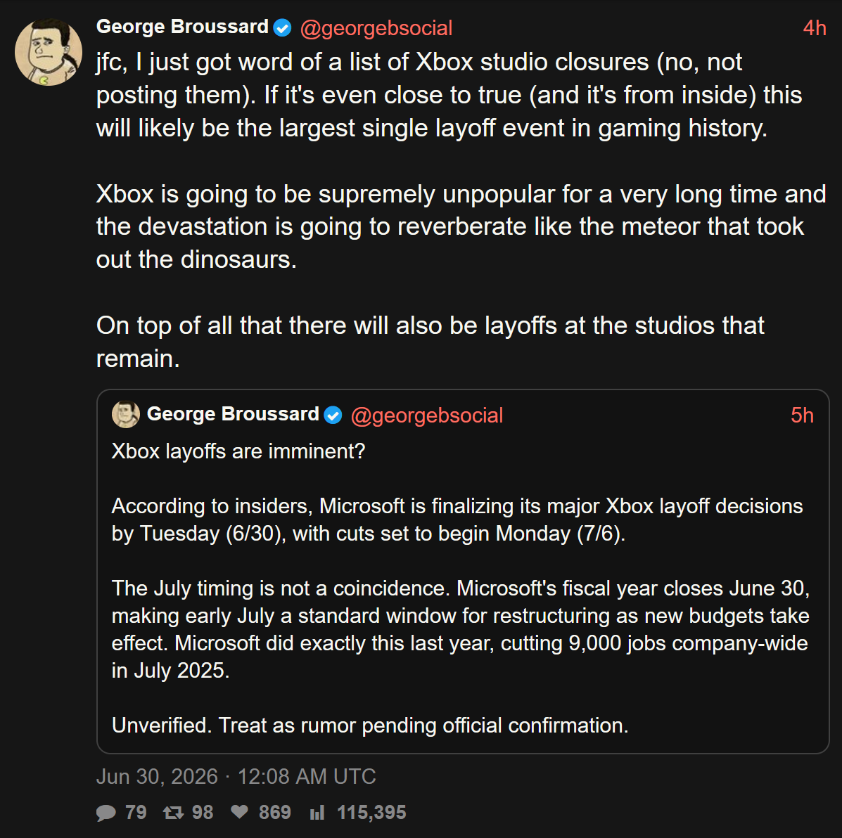 "Największe zwolnienia w historii branży gier wideo". Tak zachowa się Xbox
