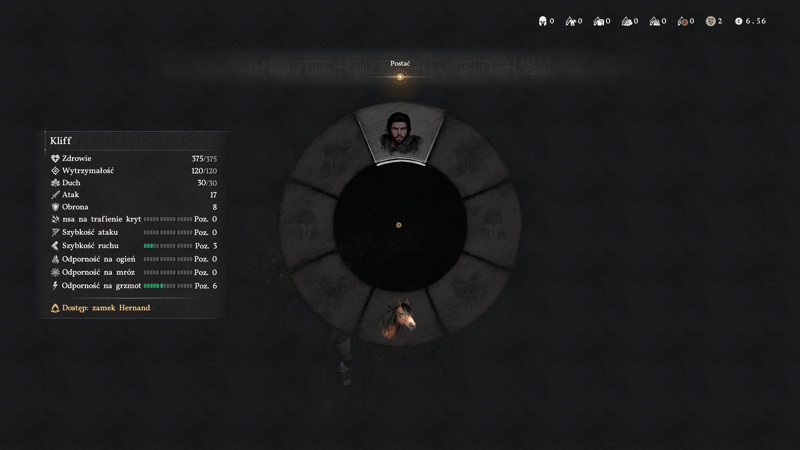 Crimson Desert - Szybki dostęp, koło wyboru postaci, wierzchowca, broni, wyposażenia, jedzenia