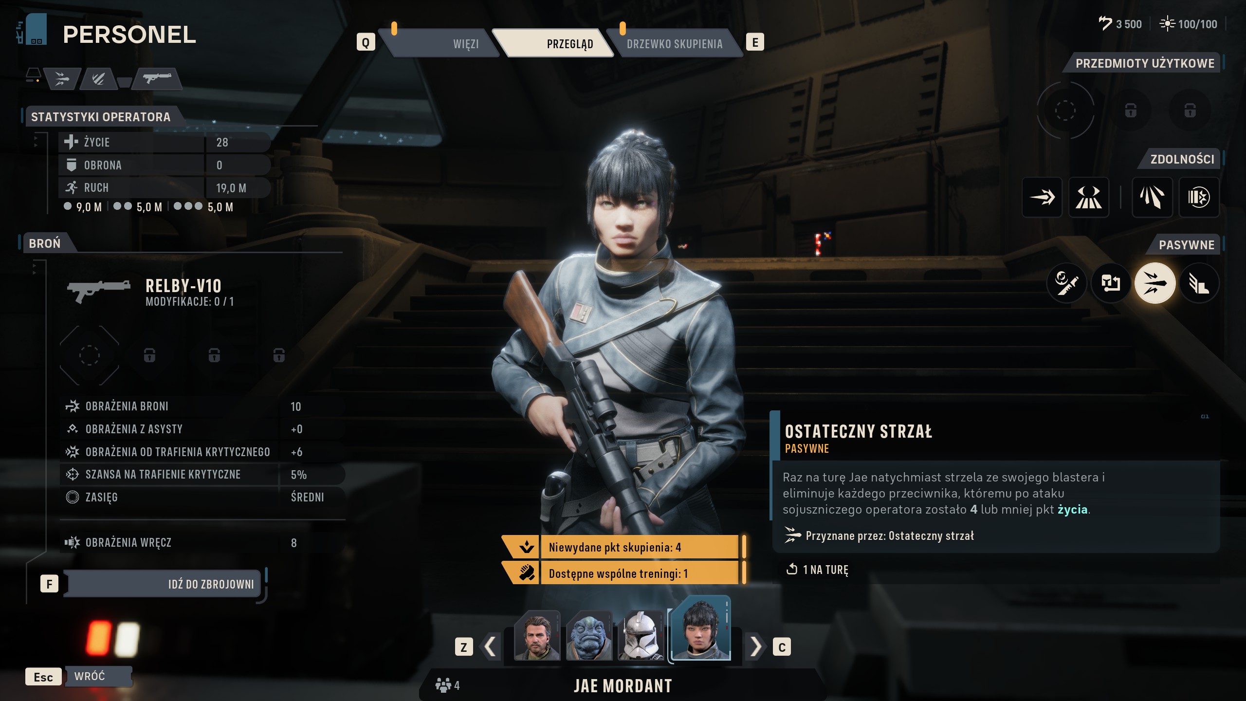 Star Wars Zero Company - Jae: unikalny talent, efekt pasywny, najlepsze zdolności i umiejętności