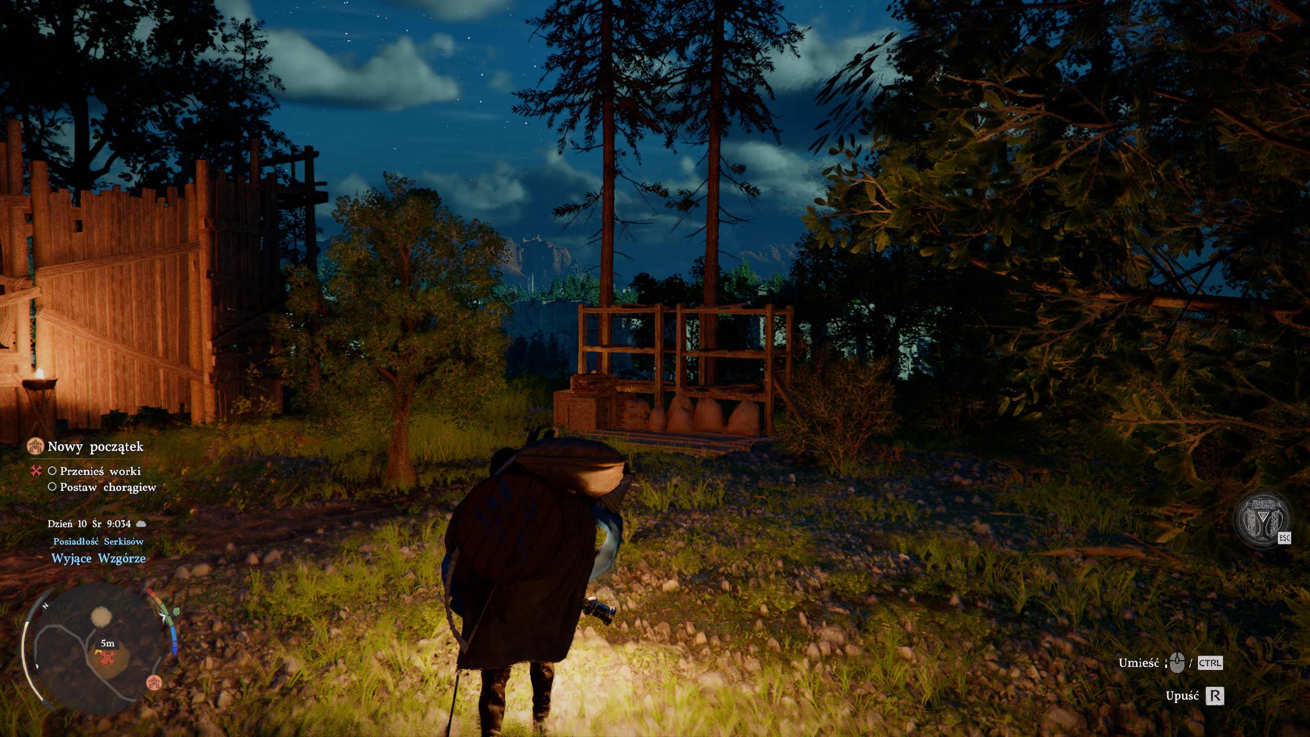 Crimson Desert - Nowy początek: kamień, wóz, paliki, młotek, worki, chorągiew