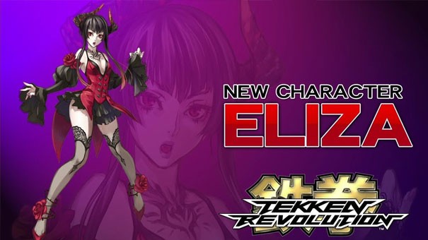Wampirzyca Eliza z Tekken Revolution wgryza się w pierś Devil Jina