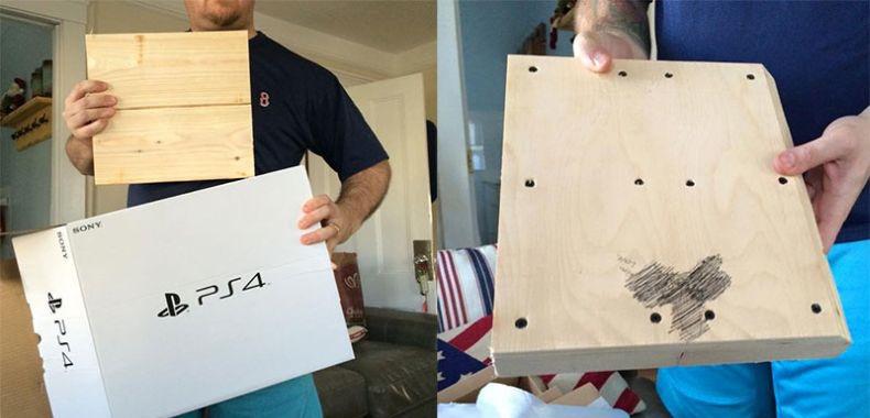 Nie na taki prezent liczył 9-latek z Bostonu - drewniane PlayStation 4 od złego Mikołaja