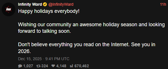 Call of Duty Modern Warfare 4: "nie wierzcie w to, co piszą w Internecie". Infinity Ward rozpoczyna wojnę?