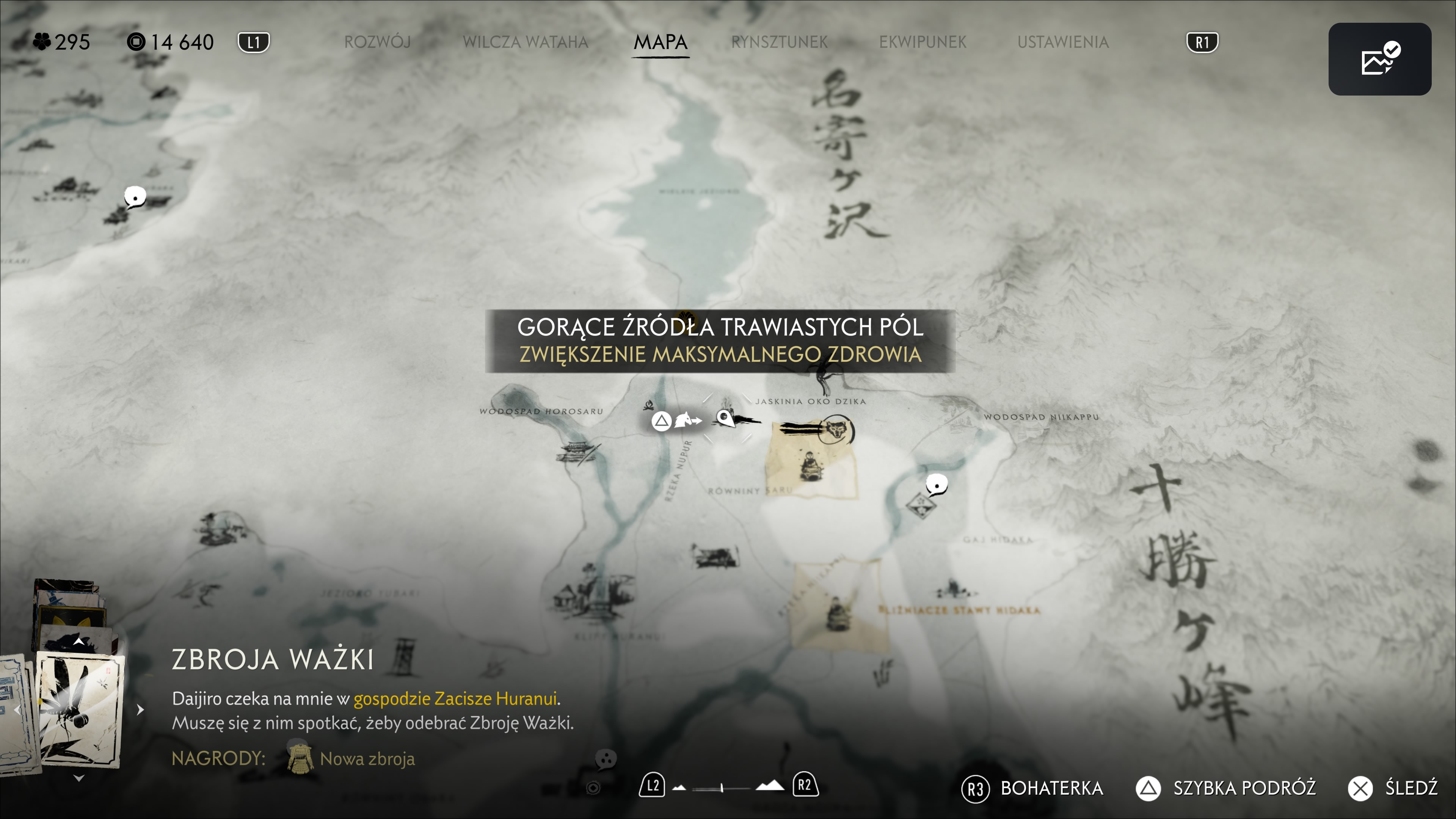 Ghost of Yotei - Łańcuch Tokachi: Wszystkie gorące źródła, zwiększanie poziomu zdrowia