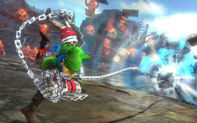Link masakruje przeciwników używając Power Glove