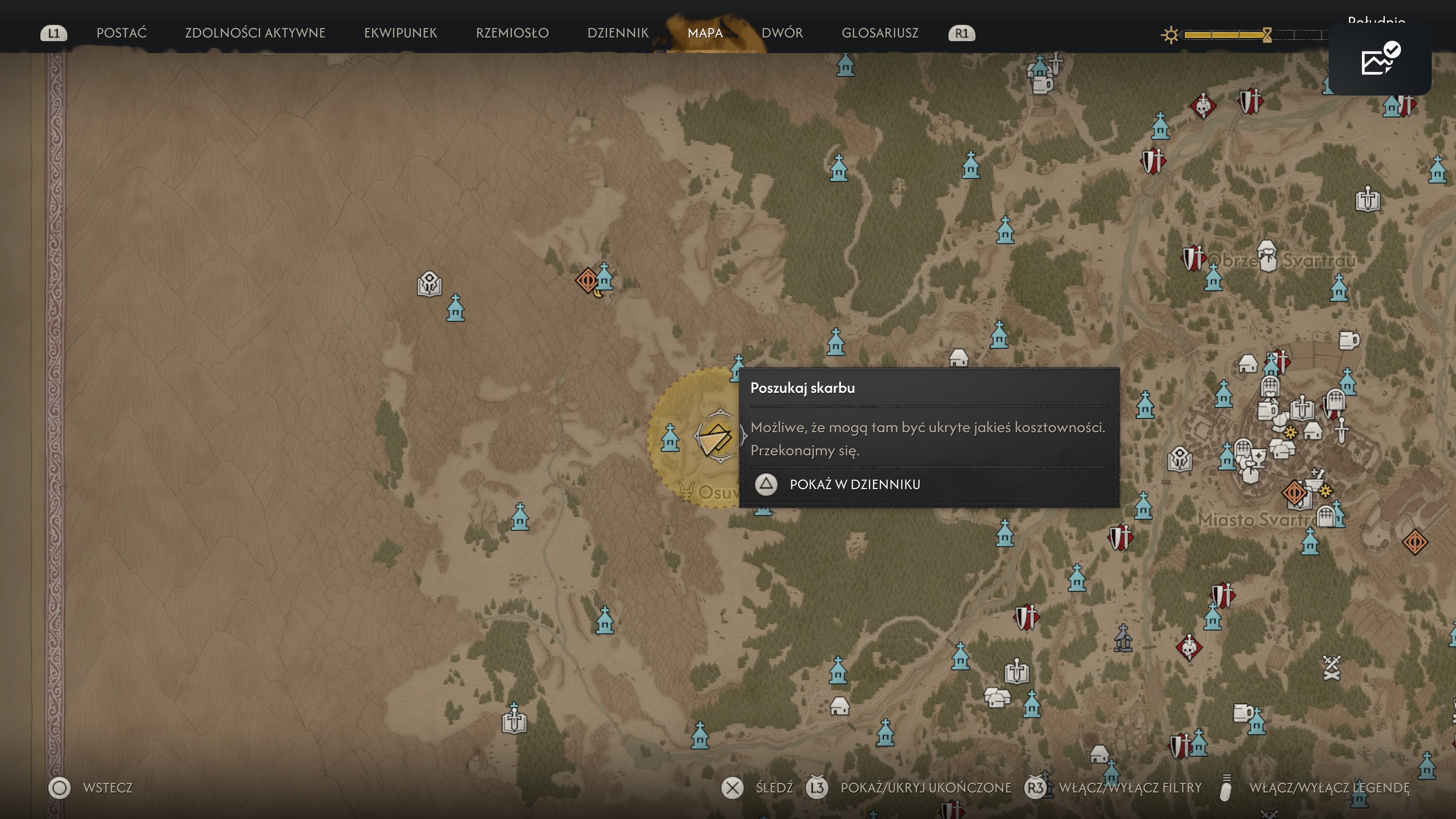 The Blood of Dawnwalker - Mapa skarbów: osuwiska, pęknięty głaz gdzie jest?