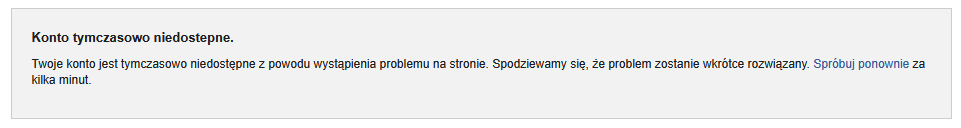 Facebook Awaria