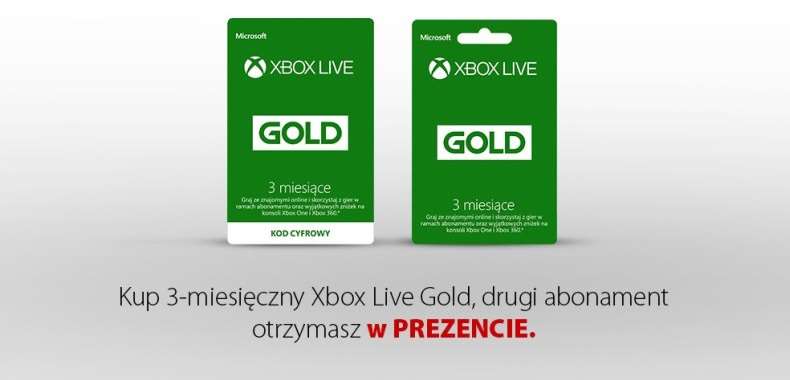 Xbox Live Gold w promocji. Microsoft rozdaje 3 miesiące abonamentu przy zakupie subskrypcji