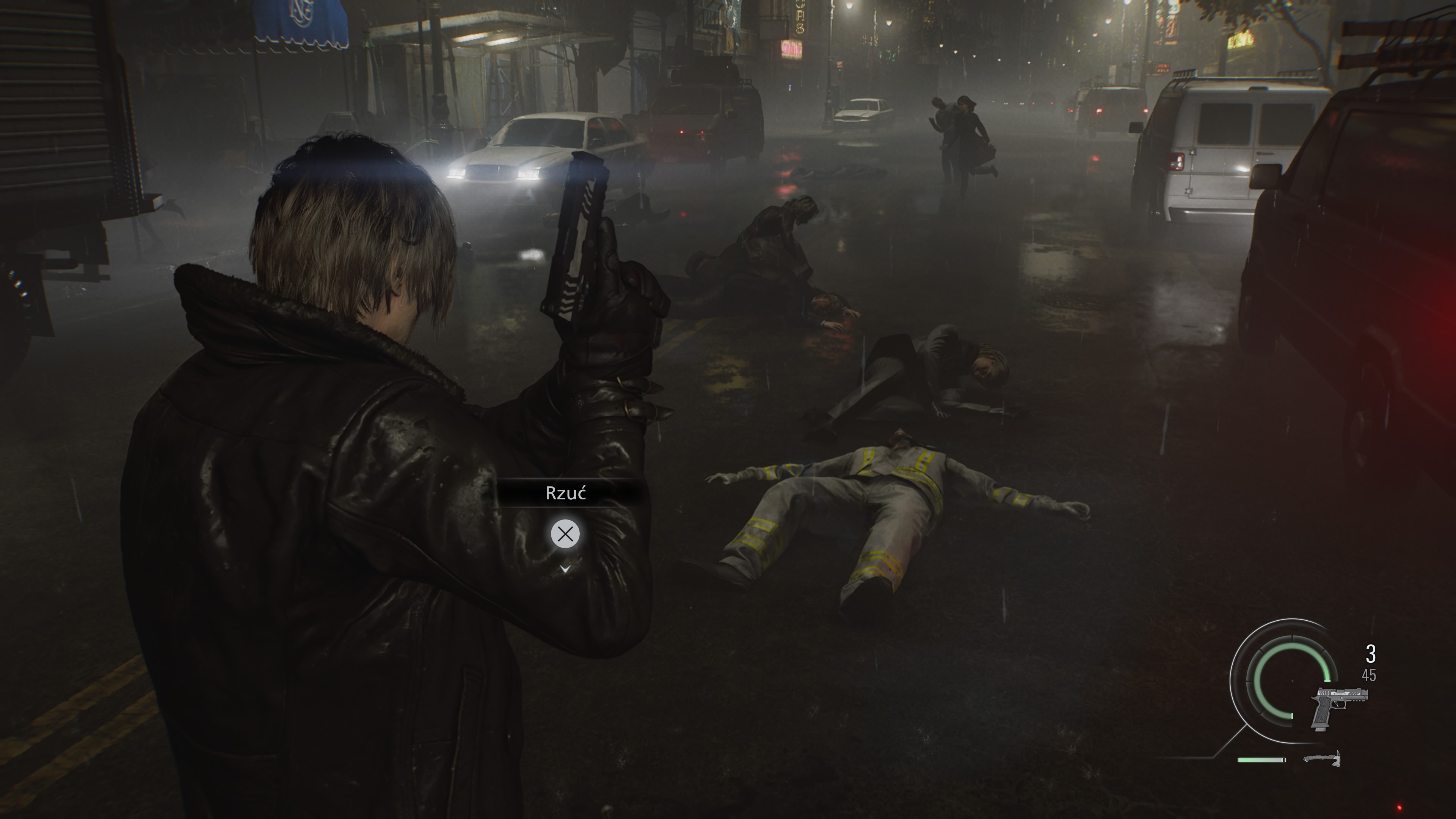 Resident Evil Requiem - Leon: Elbridge, Victor, wirus T, zarażeni, ulice, rewolwer