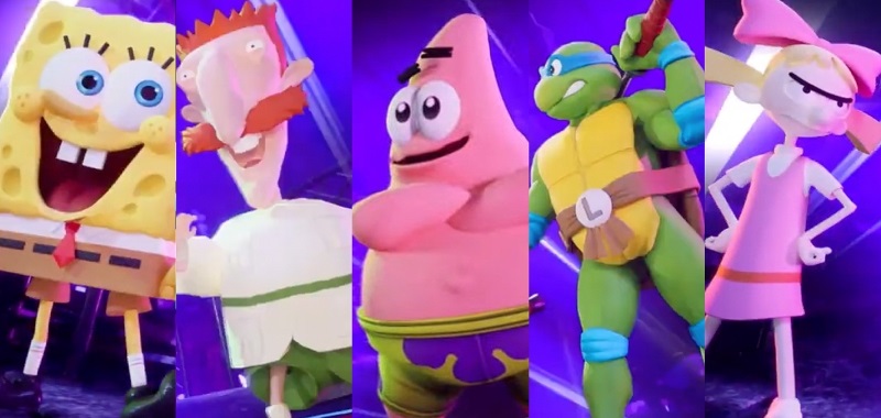 Nickelodeon All-Star Brawl na fragmentach rozgrywki. Bijatyka czerpie garściami z cyklu Super Smash Bros.