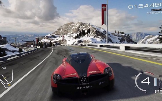 Forza Motorsport 5 - Pagani Huayra mknąca na tle majestatycznych Alp